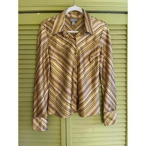 Old Navy Striped Satin Shirt - Size M - Great for Work